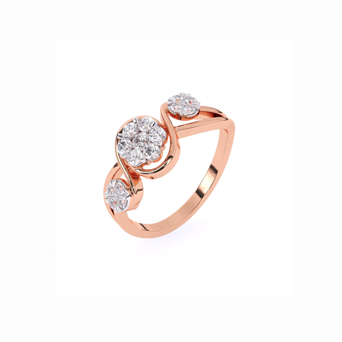 Round Bypass style Lab Grown Diamond Engagement Ring